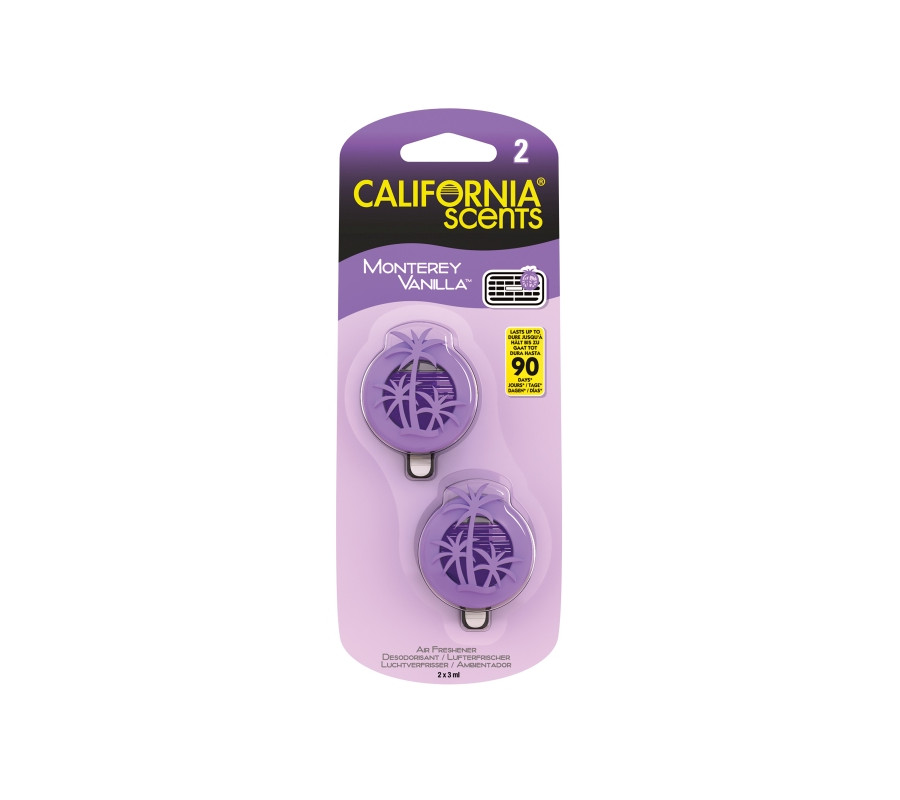ZAPACH CALIFORNIA SCENTS VENT MINI MEMBRANA DO NAWIEWU - MONTEREY VANILLA 3ML