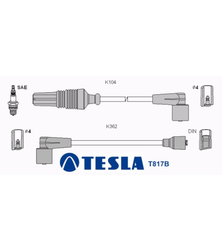 T817B Przewody zapłonowe TESLA