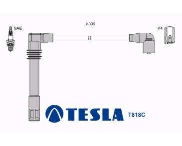 T818C (T002B) Przewody zapłonowe TESLA