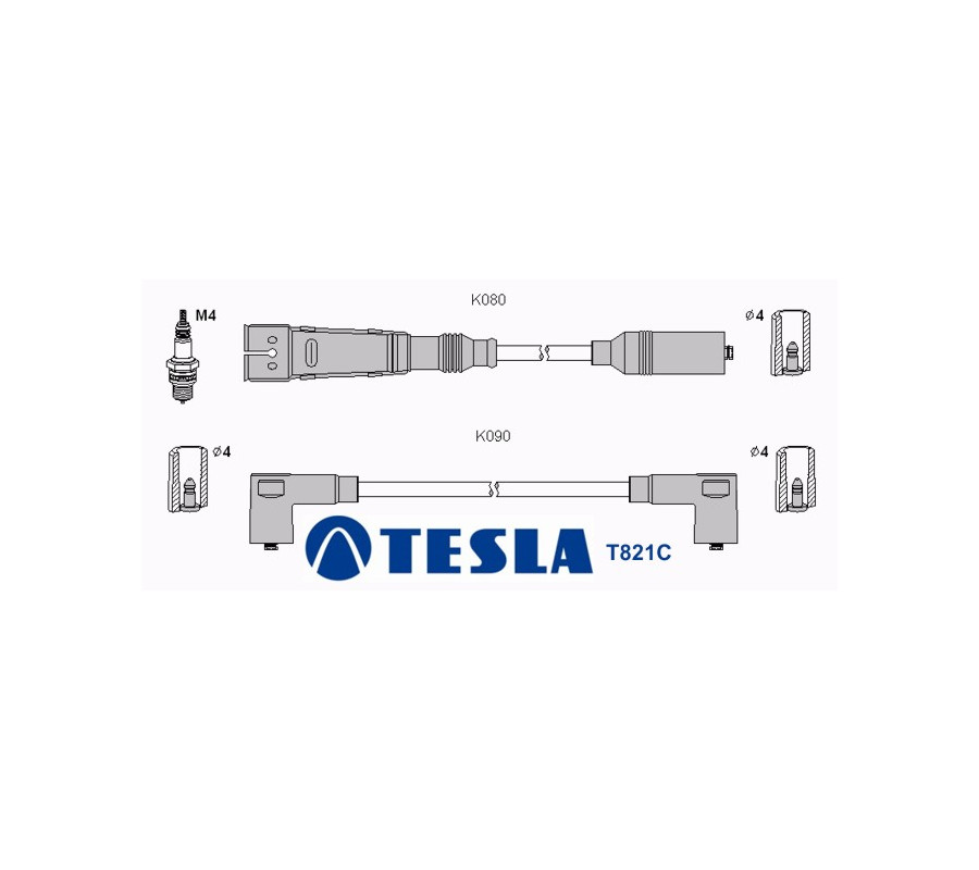 T821C (T040B) Przewody zapłonowe TESLASeat Cordoba, Ibiza, Toledo