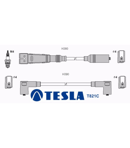 T821C (T040B) Przewody zapłonowe TESLASeat Cordoba, Ibiza, Toledo