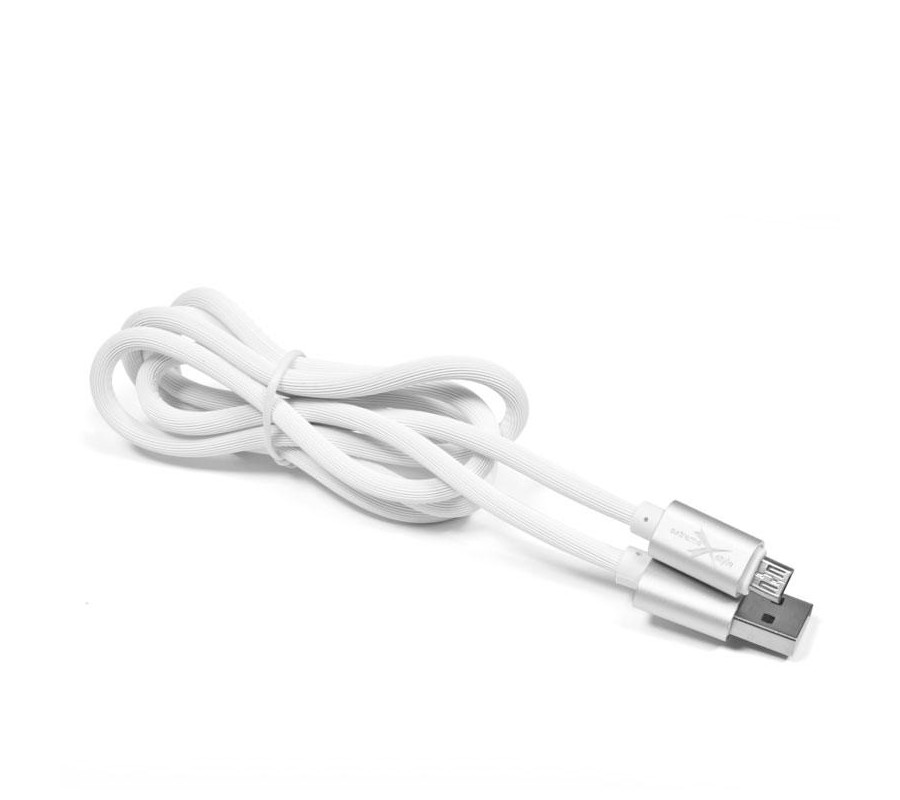KABEL DO ŁADOWAREK - MICRO USB 100CM BIAŁY SILIKONOWY