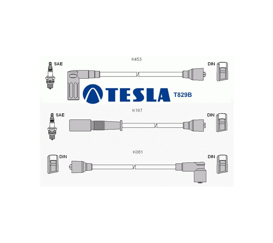 T829B Przewody zapłonowe TESLAFiat