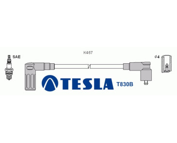T830B przewody zapłonowe TESLA
