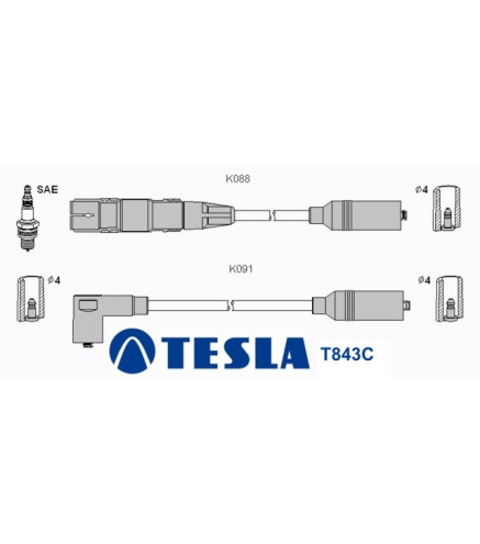 T843C ( T066B ) Przewody zapłonowe TESLASeat