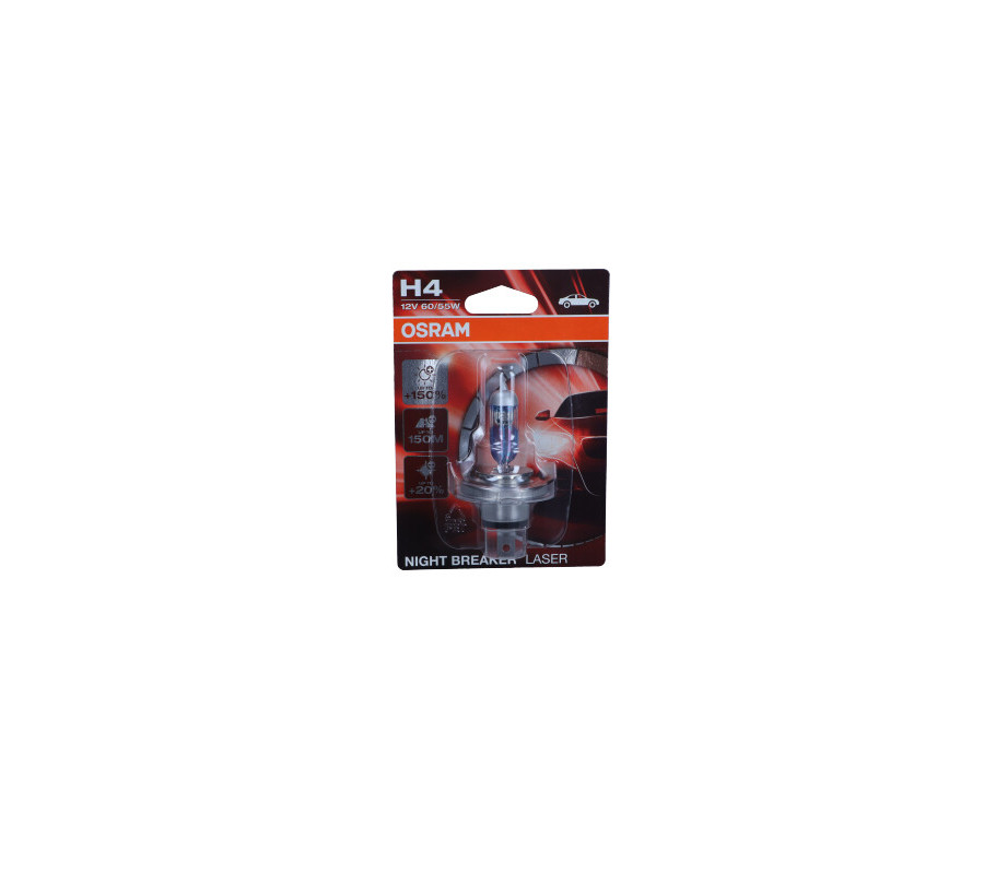 ŻARÓWKA H4 12V/60/55W P43T +150% NIGHT BREAKER LASER BLISTER 1SZT