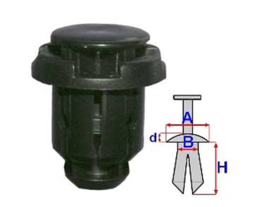 KOŁEK ROZPOROWY LISTWY PROGOWEJ / OSŁONY POD SILNIKIEM FIAT SEDICI / SUZUKI GRAND VITARA 05- / IGNIS 03-08 / SX4 06-12 (5SZT.)