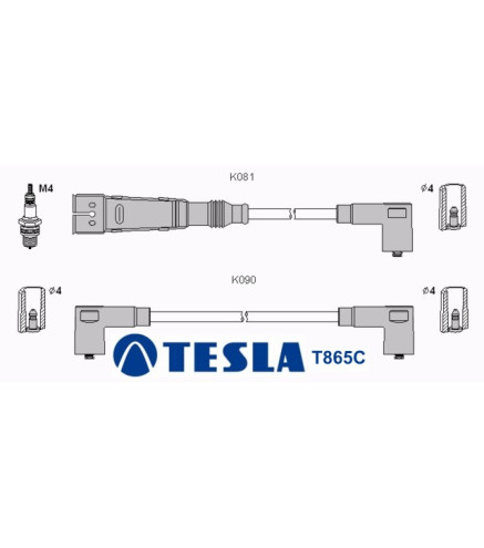 T865C (T055B) Przewody zapłonowe TESLA