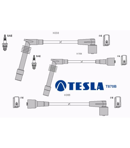 T870B Przewody zapłonowe TESLAOpel Vectra B 1,6i 16V