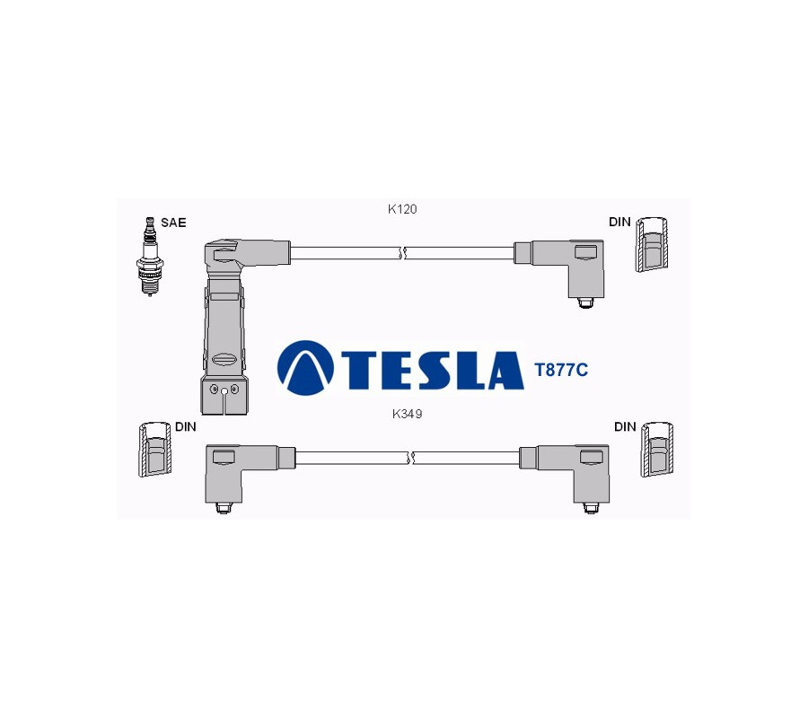 T877C (T015B) Przewody zapłonowe TESLA