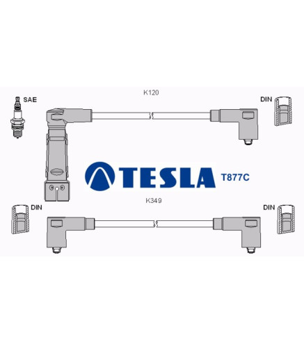 T877C (T015B) Przewody zapłonowe TESLA