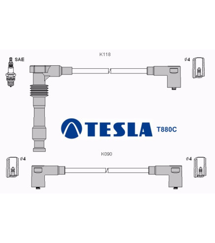 T880C (T012B) Przewody zapłonowe TESLAOpel