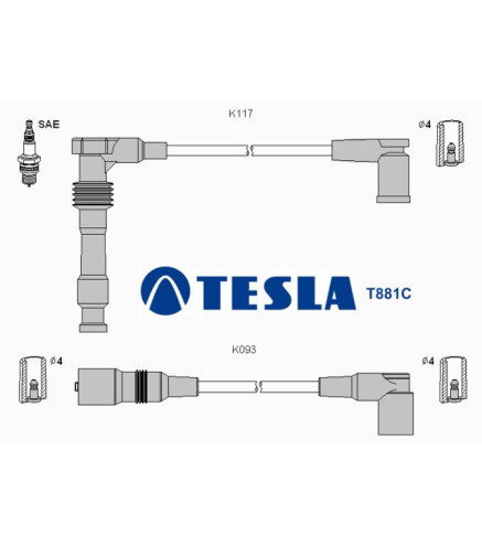 T881C (T011B) Przewody zapłonowe TESLAOpel