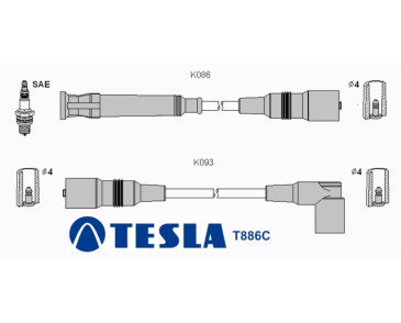 T886C (T033B,T175C) Przewody zapłonoweTESLA