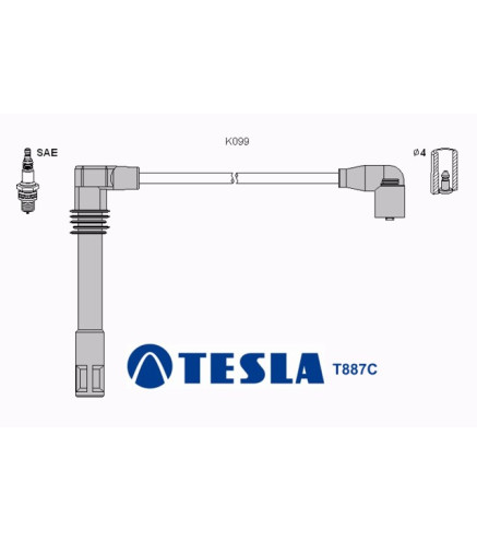 T887C (T003B) Przewody zapłonowe TESLA