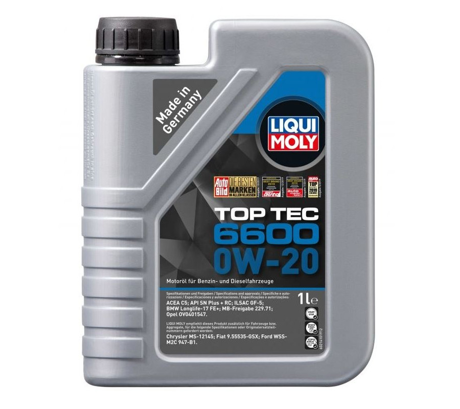 OLEJ LIQUI MOLY 0W20 1L TOP TEC 6600 SP / C5 / GF-6A / LL-17 FE+ / STJLR.03.5006 / MB229.71 / OV0401547