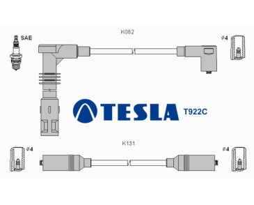 T922C (T019B) Przewody zapłonowe TESLA