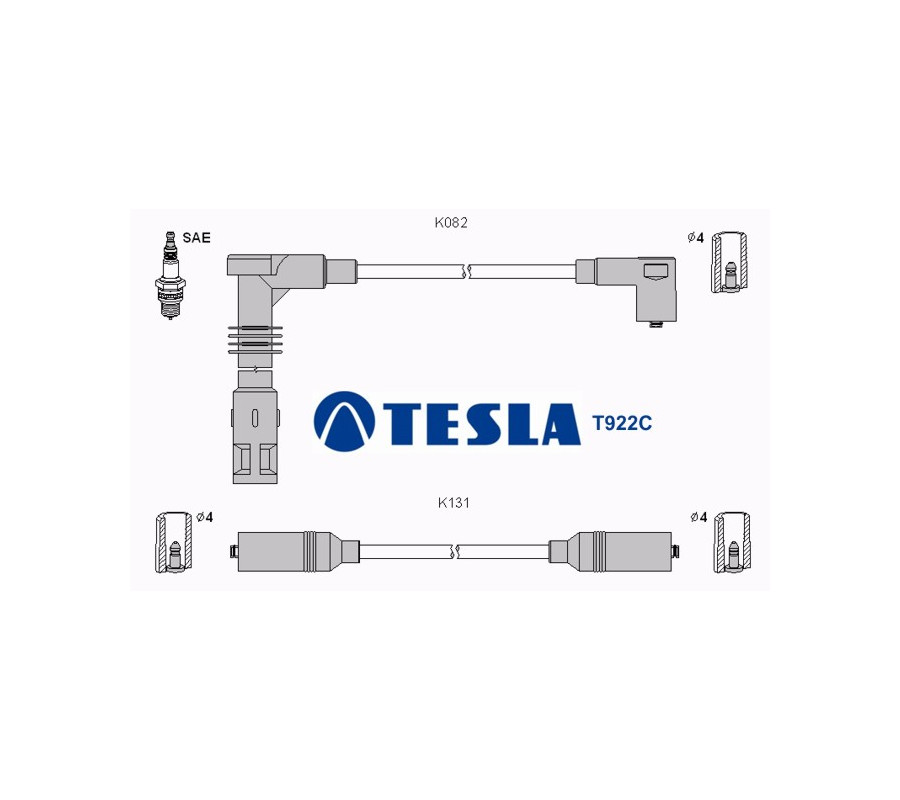 T922C (T019B) Przewody zapłonowe TESLA