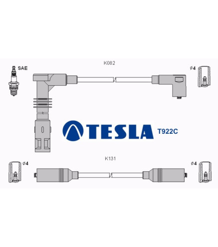 T922C (T019B) Przewody zapłonowe TESLA