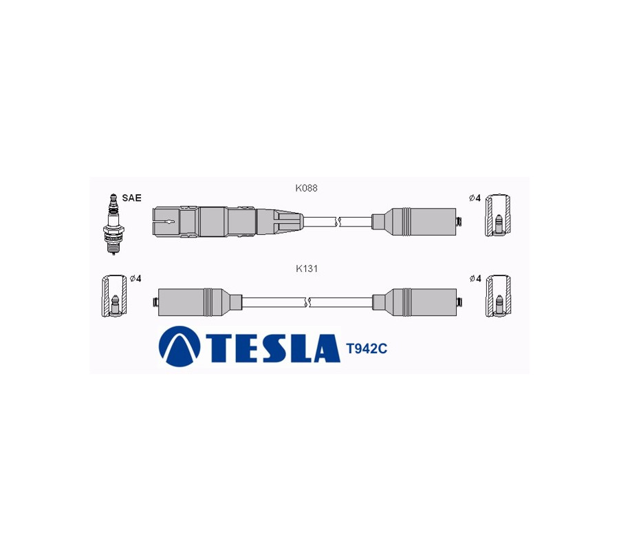 T942C (T067B) Przewody zapłonowe TESLA