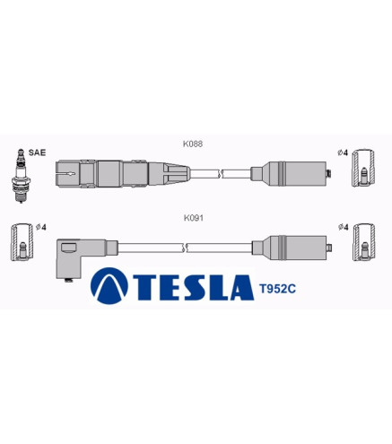 T952C (T068B) Przewody zapłonowe TESLA