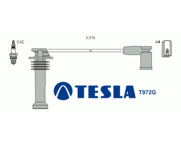 T972G Przewody zapłonowe TESLAFord 1,6 04-