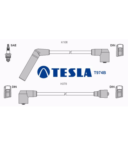 T974B Przewody zapłonowe TESLA