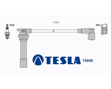 T980B Przewody zapłonowe TESLAMazda 323 1,516V