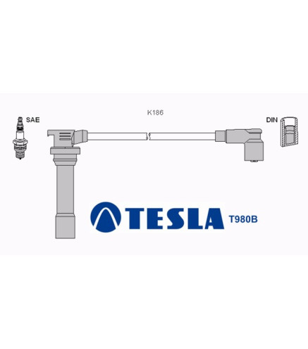 T980B Przewody zapłonowe TESLAMazda 323 1,516V