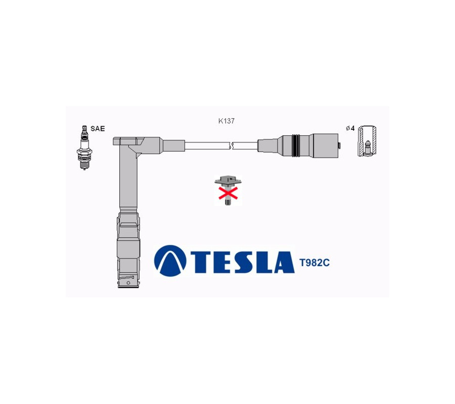 T982C (T010B) Przewody zapłonowe TESLA