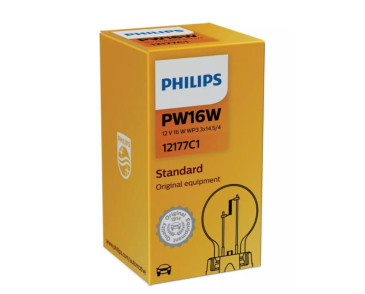 ŻARÓWKA PW16W 12V/16W WP3,3X14,5/4 BEZBARWNA PHILIPS