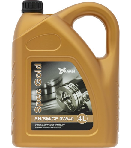 OLEJ SPECOL 0W40 4L SPEC GOLD SN/CF / A3/B4 / LL01 / WSS M2C 937A GF5 / 229.3 229.5 / A40 / RN0710 / 502.00 505.00