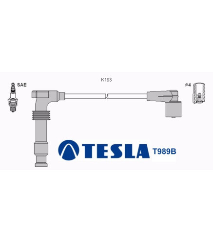 T989B (T779C) Przewody zapłonowe TESLA