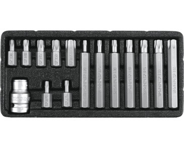 ZESTAW KOŃCÓWEK WKRĘTAKOWYCH TORX SECURITY, T20-T55, 15 CZ.