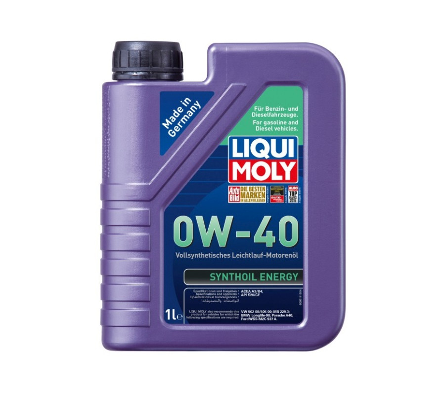 OLEJ LIQUI MOLY 0W40 1L SYNTHOIL ENERGY A3/B4 / SM/CF / 229.3 / A40 / 502.00 505.00 / WSS-M2C 937-A