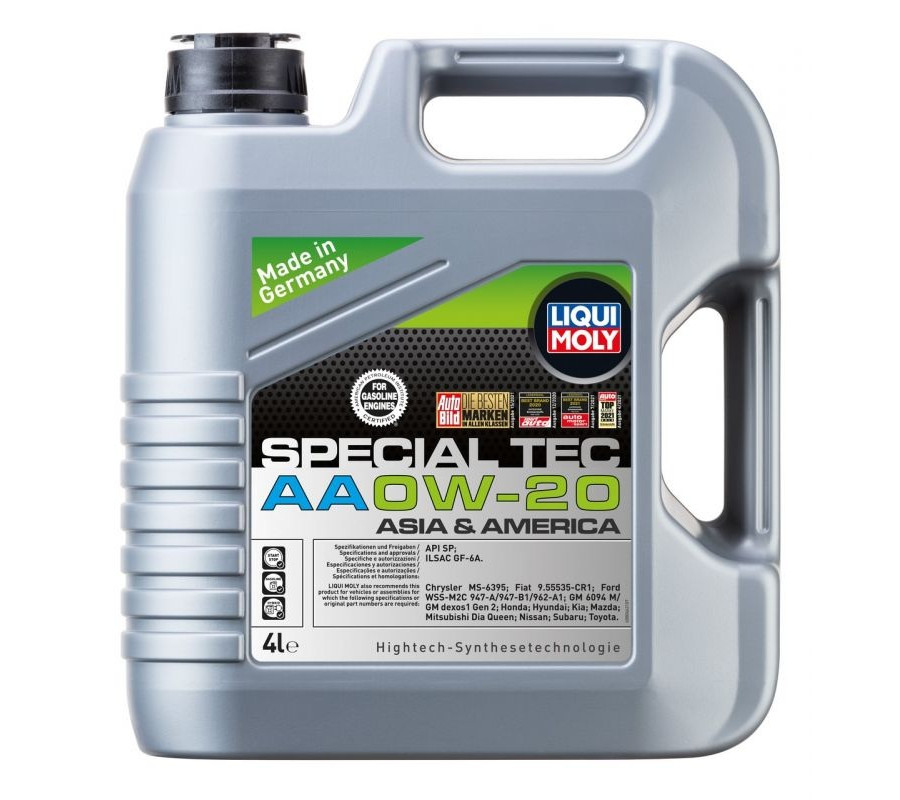 OLEJ LIQUI MOLY 0W20 4L SPECIAL TEC AA SN GF-5 / MS-6395 / WSS M2C 946-A / GM 6094 M