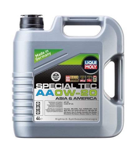 OLEJ LIQUI MOLY 0W20 4L SPECIAL TEC AA SN GF-5 / MS-6395 / WSS M2C 946-A / GM 6094 M