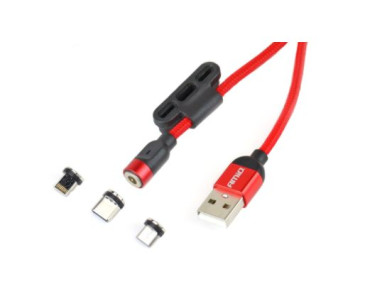 MULTIKABEL DO ŁADOWAREK Z KOŃCÓWKAMI MAGNETYCZNYMI LIGHTNING/USB C/MICRO USB 100CM