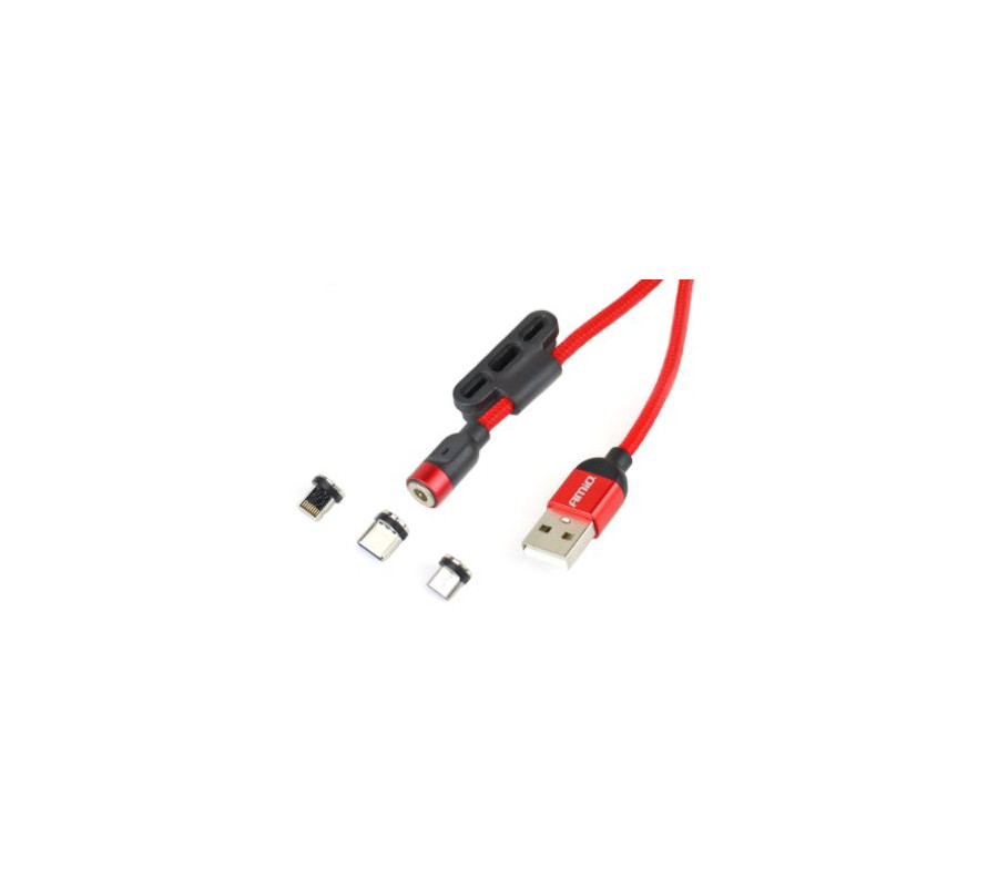 MULTIKABEL DO ŁADOWAREK Z KOŃCÓWKAMI MAGNETYCZNYMI LIGHTNING/USB C/MICRO USB 100CM