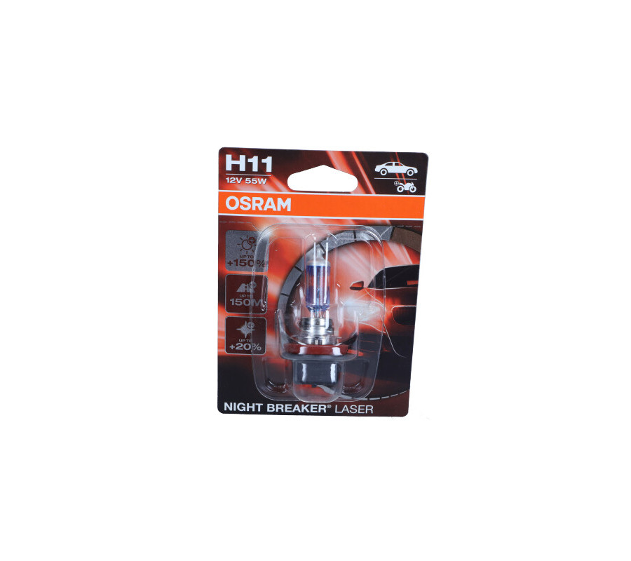 ŻARÓWKA H11 12V/55W PGJ19-2 +150% NIGHT BREAKER LASER BLISTER 1SZT