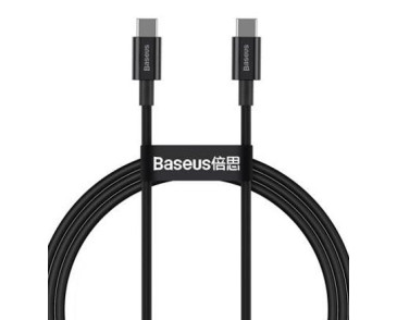 KABEL DO ŁADOWAREK USB-C DO USB-C 100W, 1M (CZARNY)