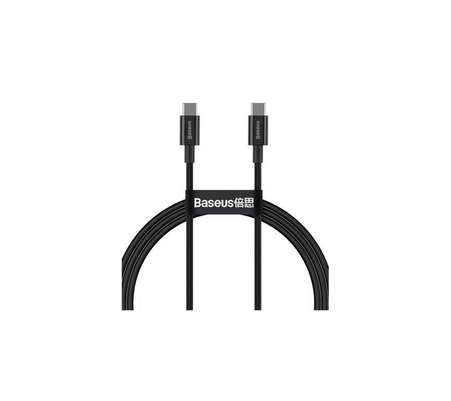 KABEL DO ŁADOWAREK USB-C DO USB-C 100W, 1M (CZARNY)