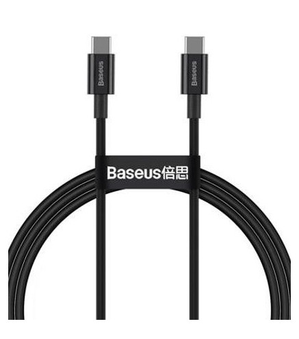 KABEL DO ŁADOWAREK USB-C DO USB-C 100W, 1M (CZARNY)