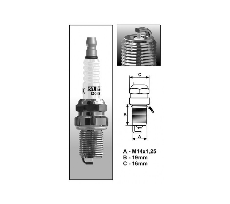 DR12S (1142) świeca zapłonowa BRISKSilver - spark plug