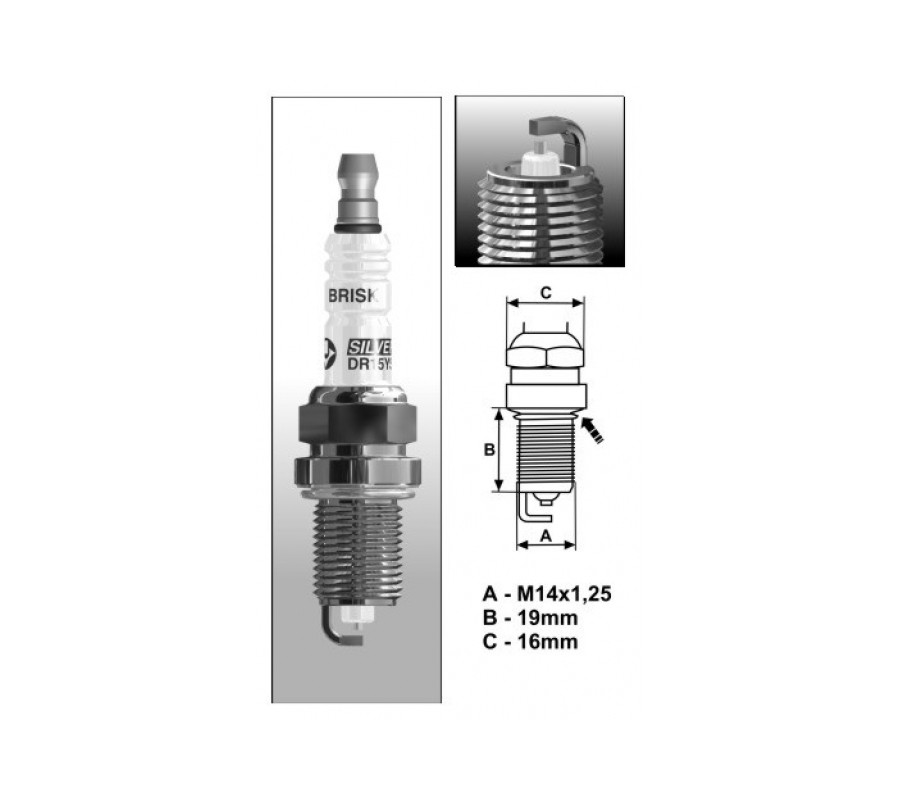 DR12YS (1546) świeca zapłonowa BRISKSilver LPG/CN - spark plug