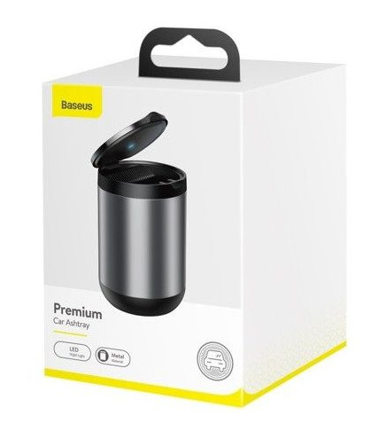 POPIELNICZKA SAMOCHODOWA BASEUS CAR ASHTRAY Z LAMPKĄ LED (SZARY)