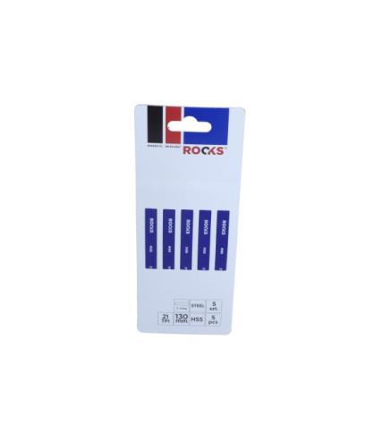BRZESZCZOT DO WYRZYNARKI HSS, TYP T, STAL, 21 TPI X 130 MM, KPL 5 SZT