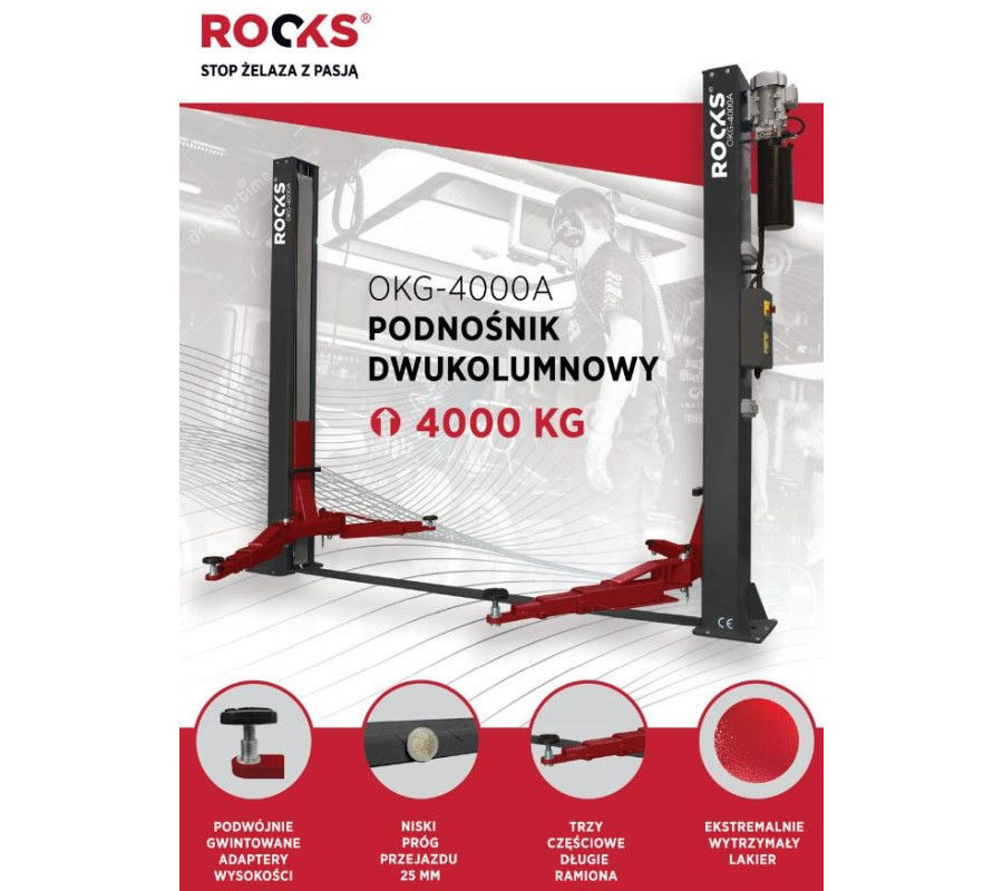 PODNOŚNIK DWUKOLUMNOWY ELEKTROHYDRAULICZNY 4T AUTOMATYCZNY