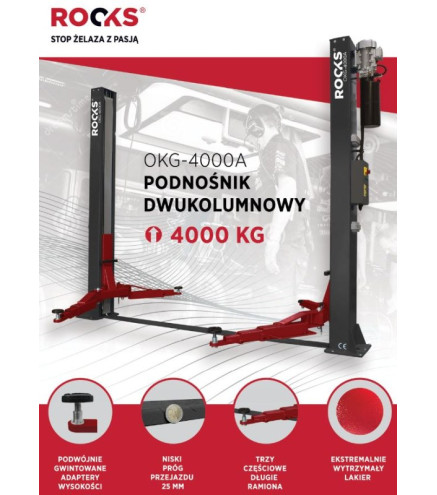 PODNOŚNIK DWUKOLUMNOWY ELEKTROHYDRAULICZNY 4T AUTOMATYCZNY