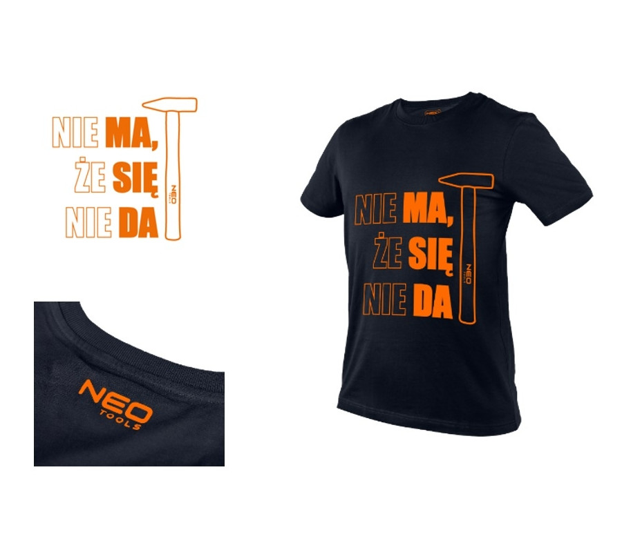 T-SHIRT Z NADRUKIEM, MA SIĘ DA, ROZMIAR L